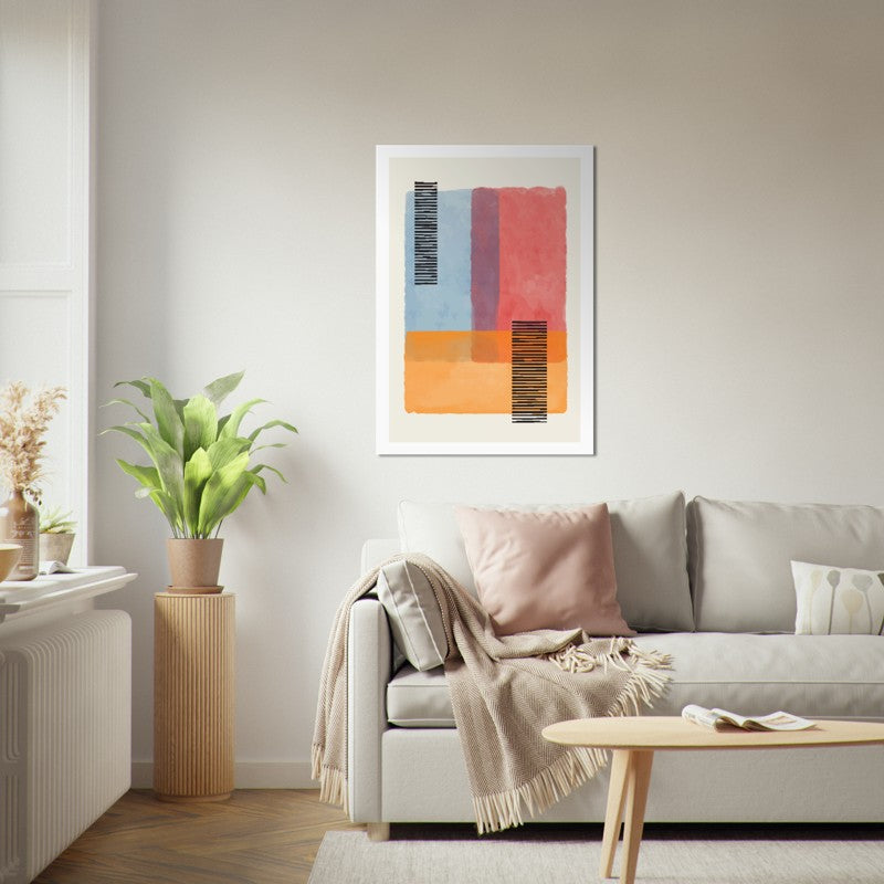 Warm Watercolor Blending Abstract Poster 01