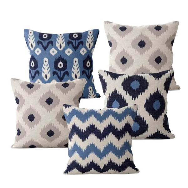 Blue Beige Nordic Pillow Covers