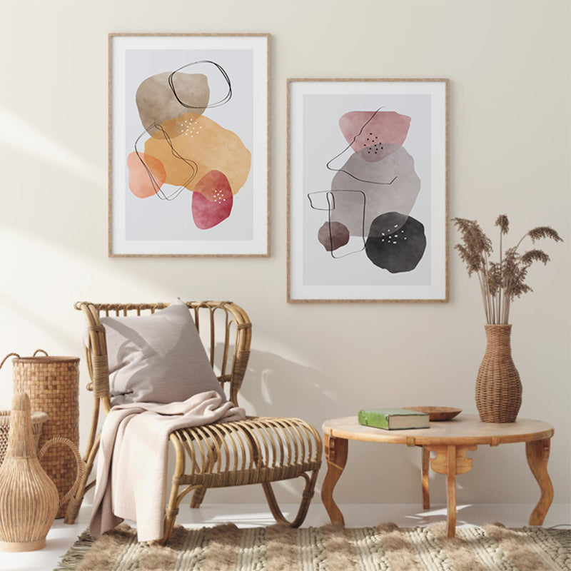 Watercolor Organic Shapes Abstract Poster 02