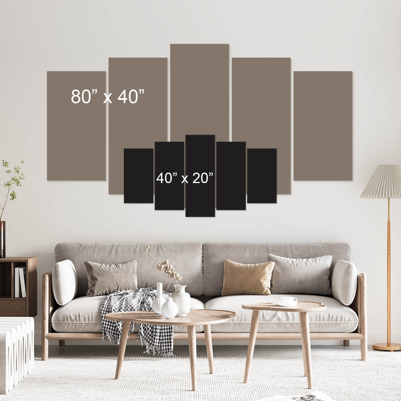 Stretched Canvas Landscape Art - Light From The Sky 5 Piece-Tiptophomedecor
