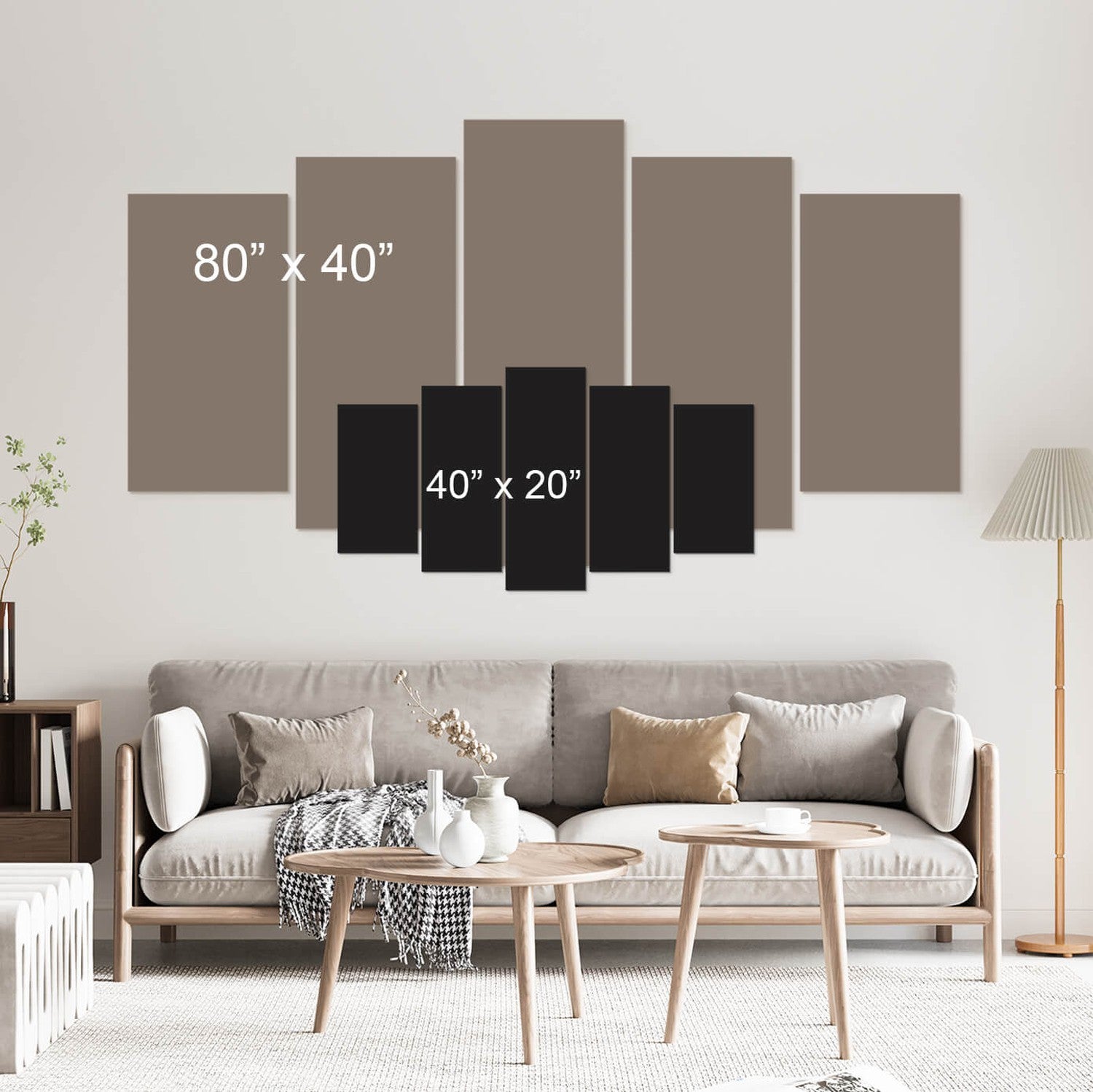 Abstract Stretched Canvas Art - Black Or White? - 5 Pieces-Tiptophomedecor