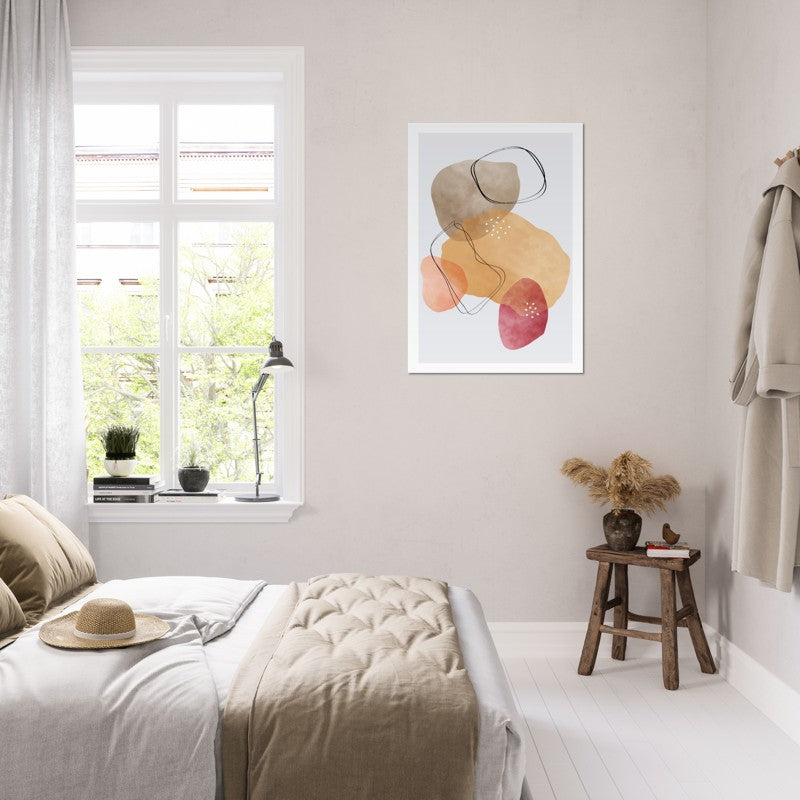 Watercolor Organic Shapes Abstract Poster 02