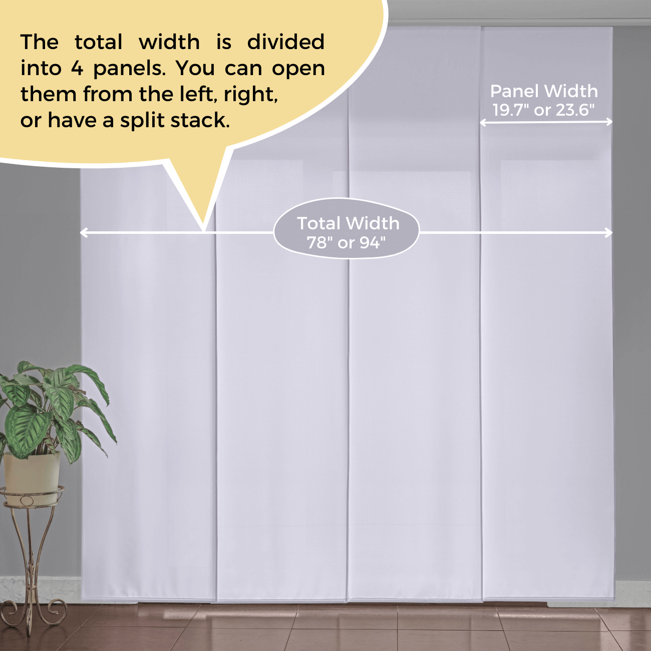 Description Set of 4 Sliding Panel Track Blinds Sunbeams In The Forest