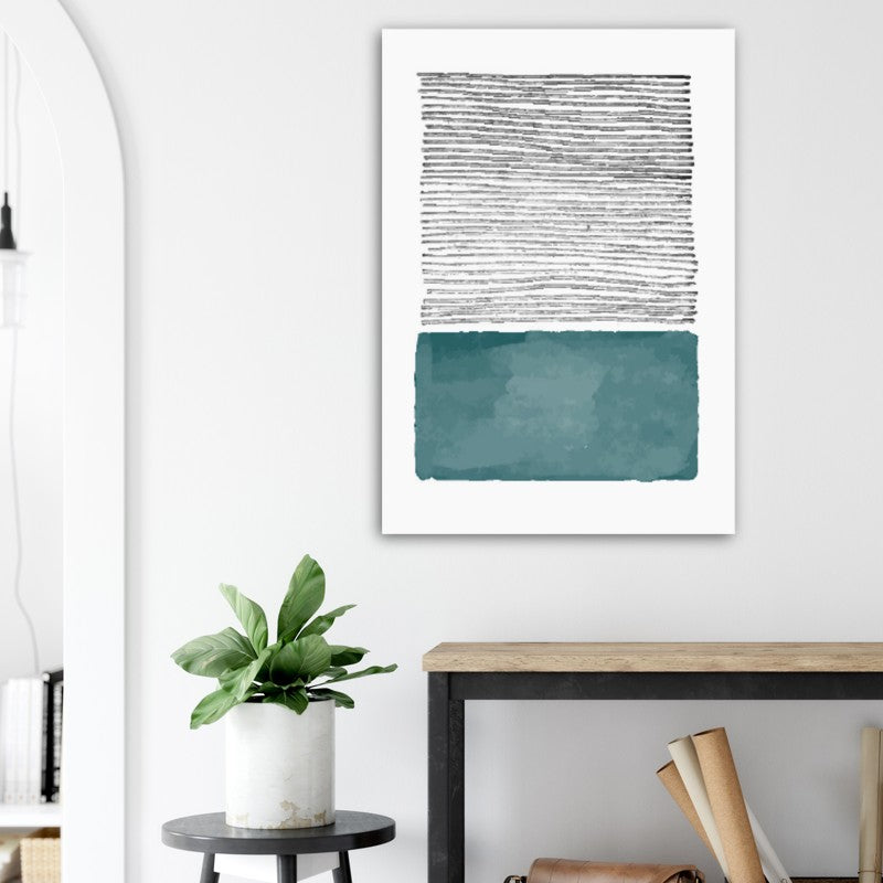 Teal & Peach Abstract Art Poster 03