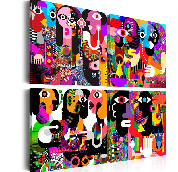 Abstract Stretched Canvas Art - Abstract Conversations-Tiptophomedecor