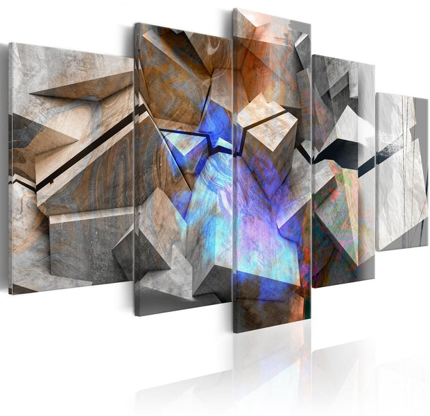 Abstract Stretched Canvas Art - Abstract Cubes-Tiptophomedecor
