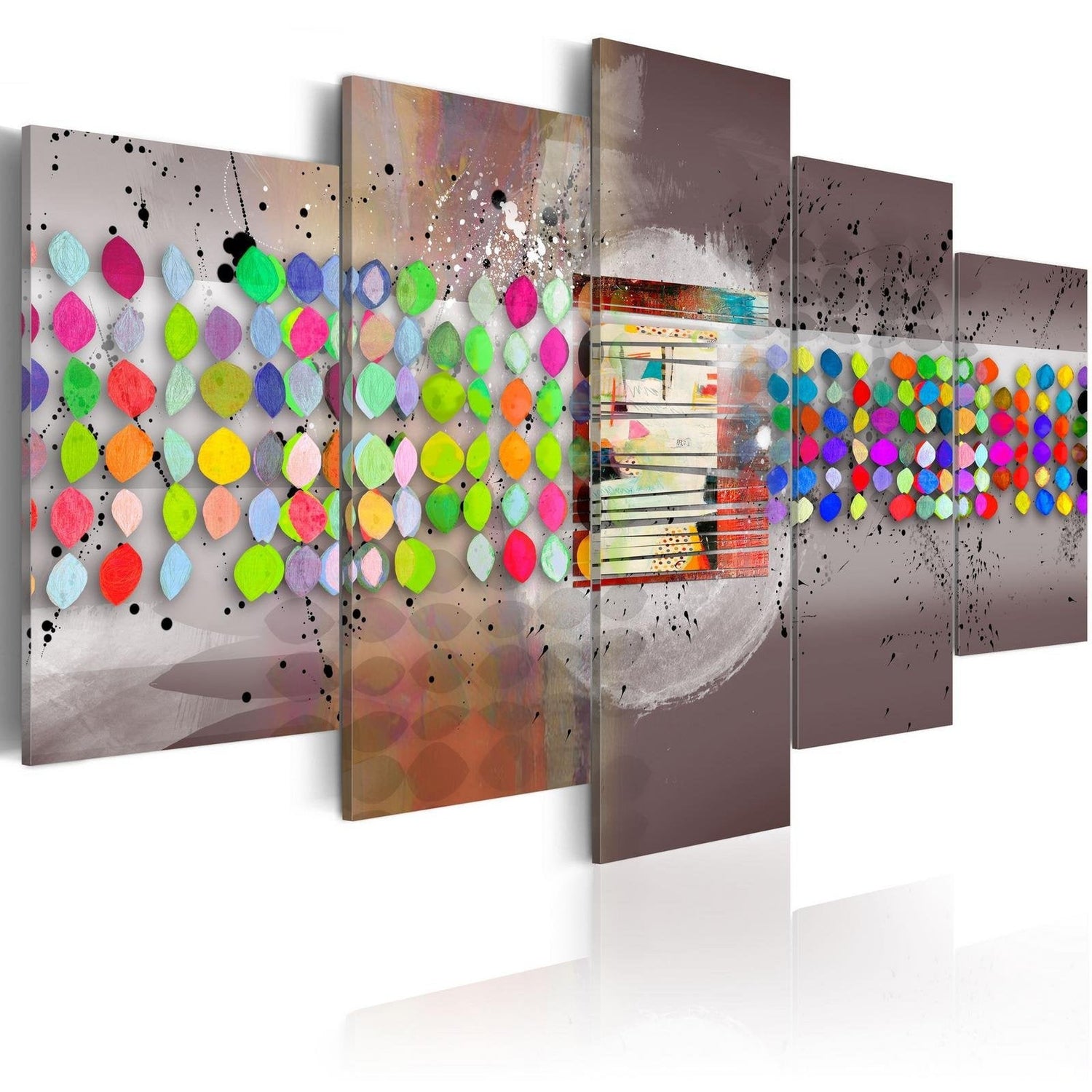 Abstract Stretched Canvas Art - Abstract (Polka Dots)-Tiptophomedecor