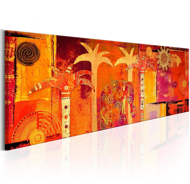 Abstract Stretched Canvas Art - African Collage-Tiptophomedecor