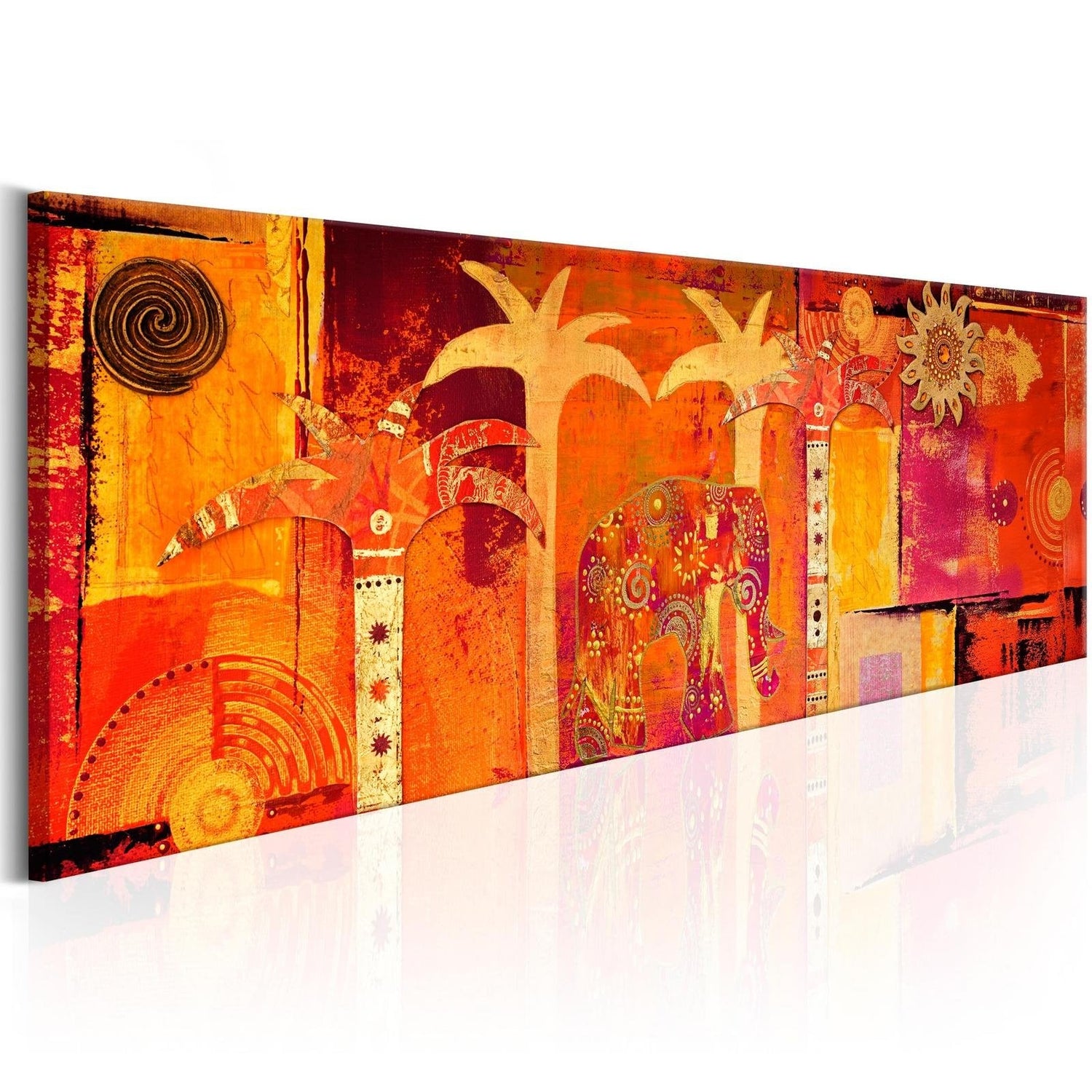 Abstract Stretched Canvas Art - African Collage-Tiptophomedecor