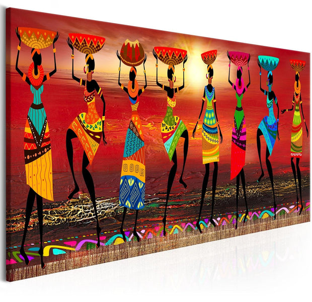 Abstract Stretched Canvas Art - African Women Dancing-Tiptophomedecor