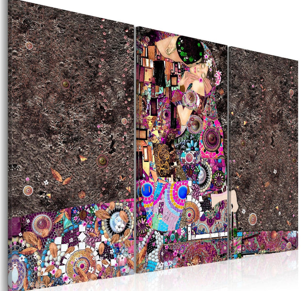 Abstract Stretched Canvas Art - Amorous Jigsaw-Tiptophomedecor