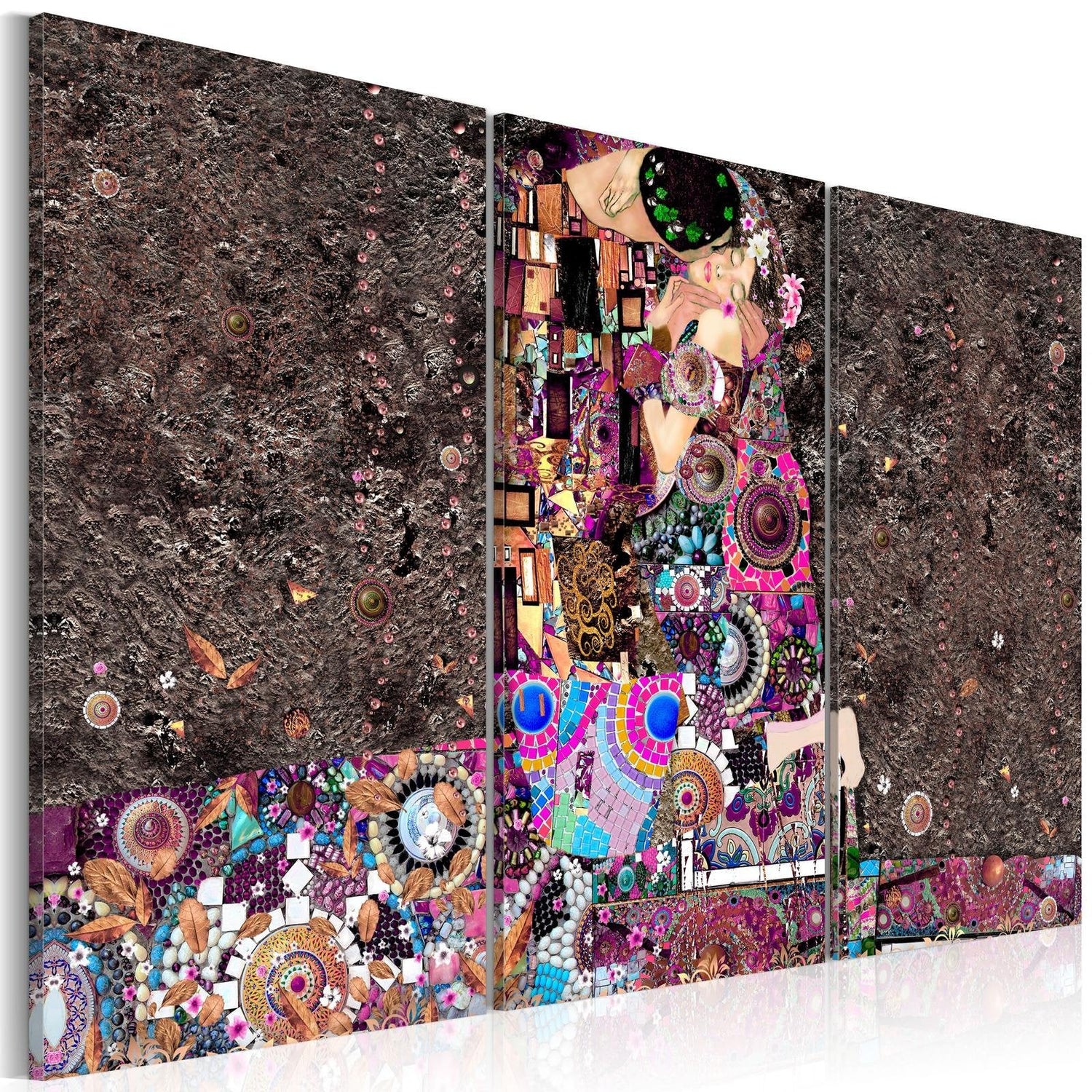 Abstract Stretched Canvas Art - Amorous Jigsaw-Tiptophomedecor