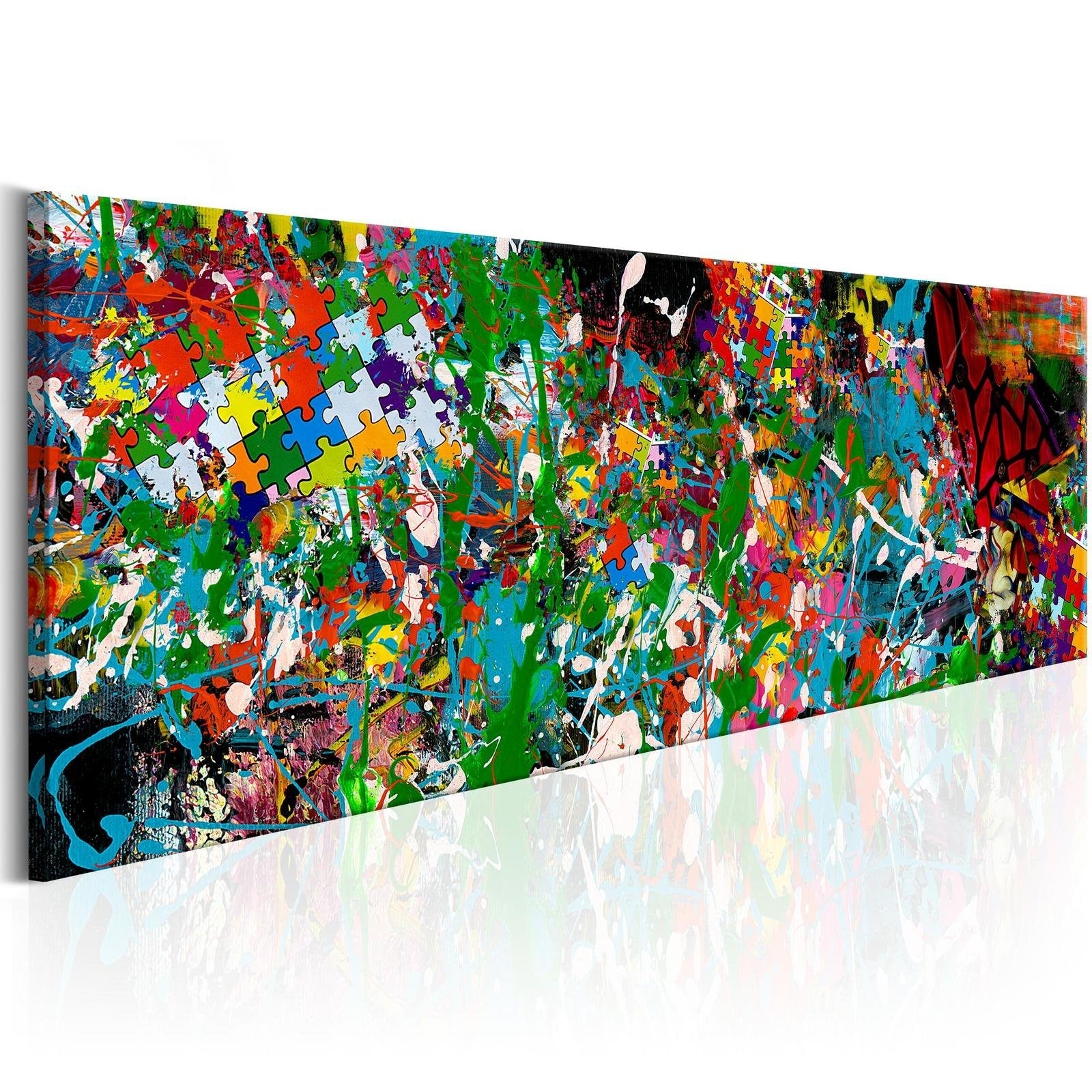 Abstract Stretched Canvas Art - Artistic Puzzle-Tiptophomedecor