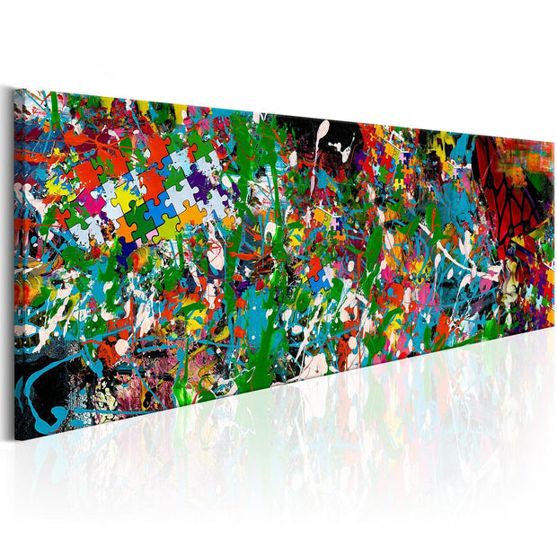 Abstract Stretched Canvas Art - Artistic Puzzle-Tiptophomedecor