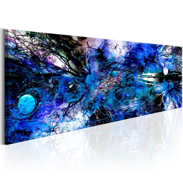 Abstract Stretched Canvas Art - Blue Artistic Chaos-Tiptophomedecor