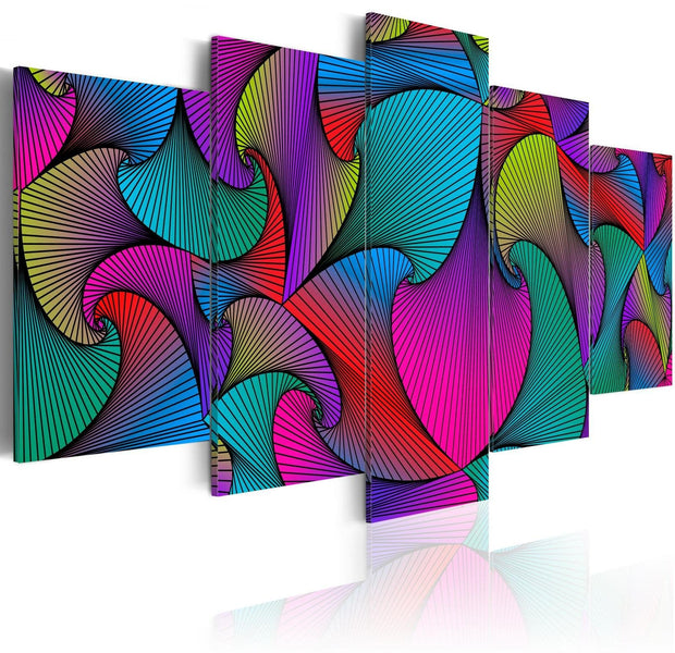 Abstract Stretched Canvas Art - Carousel Of Colours-Tiptophomedecor