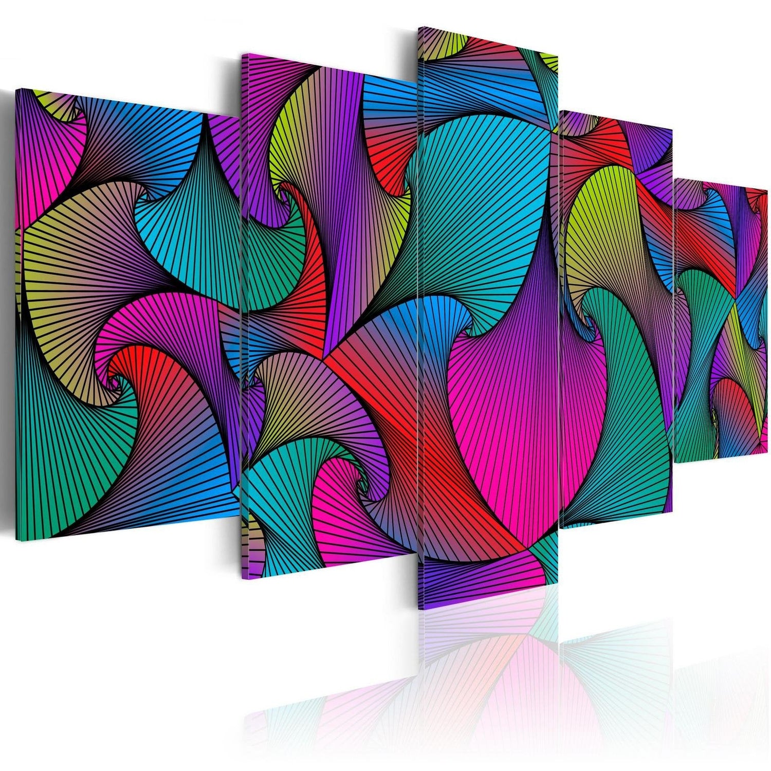 Abstract Stretched Canvas Art - Carousel Of Colours-Tiptophomedecor