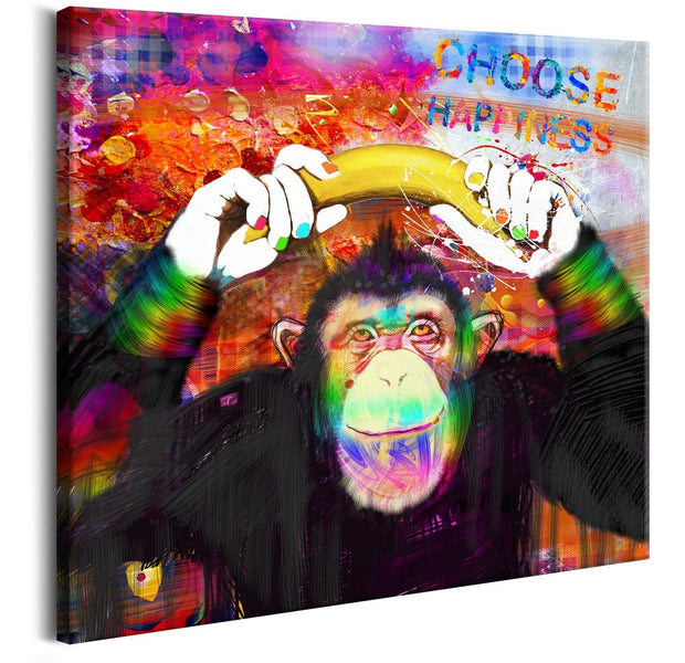 Abstract Stretched Canvas Art - Choose Happiness-Tiptophomedecor