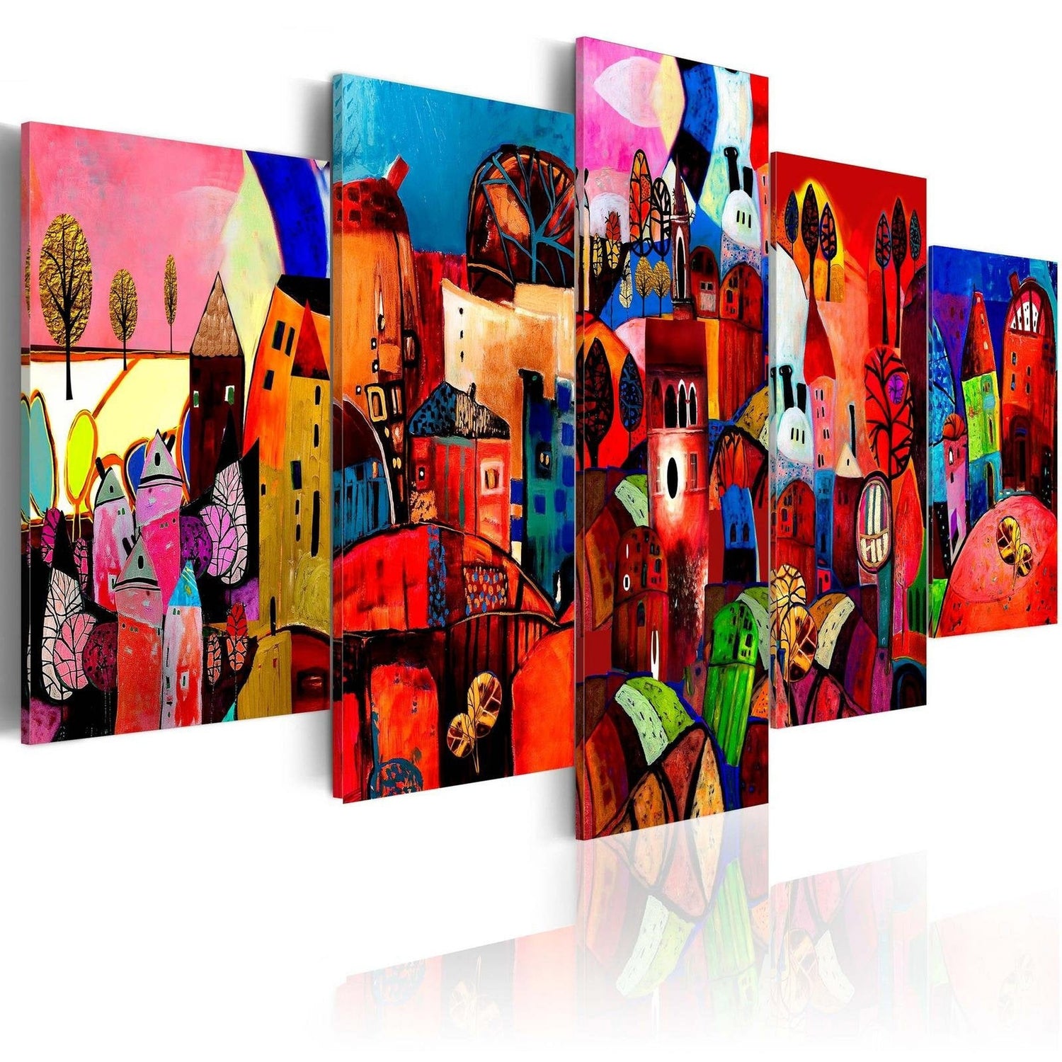 Abstract Stretched Canvas Art - City-Tiptophomedecor