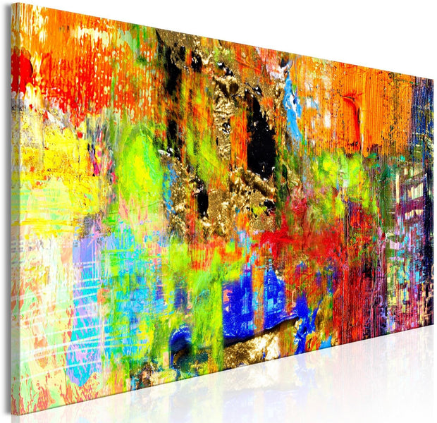 Abstract Stretched Canvas Art - Colourful Abstraction Narrow-Tiptophomedecor