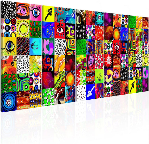 Abstract Stretched Canvas Art - Colourful Abstraction-Tiptophomedecor