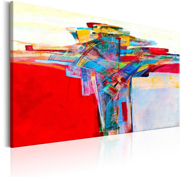 Abstract Stretched Canvas Art - Colourful Border-Tiptophomedecor