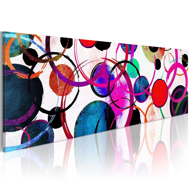 Abstract Stretched Canvas Art - Colourful Circle-Tiptophomedecor