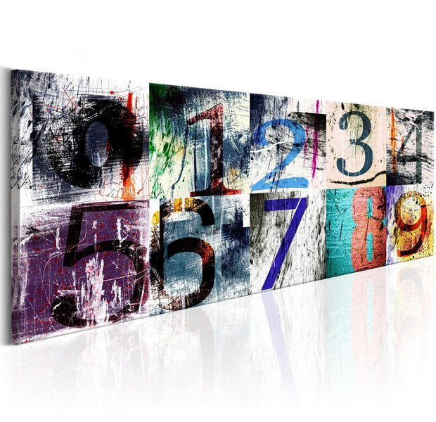 Abstract Stretched Canvas Art - Colourful Numbers-Tiptophomedecor
