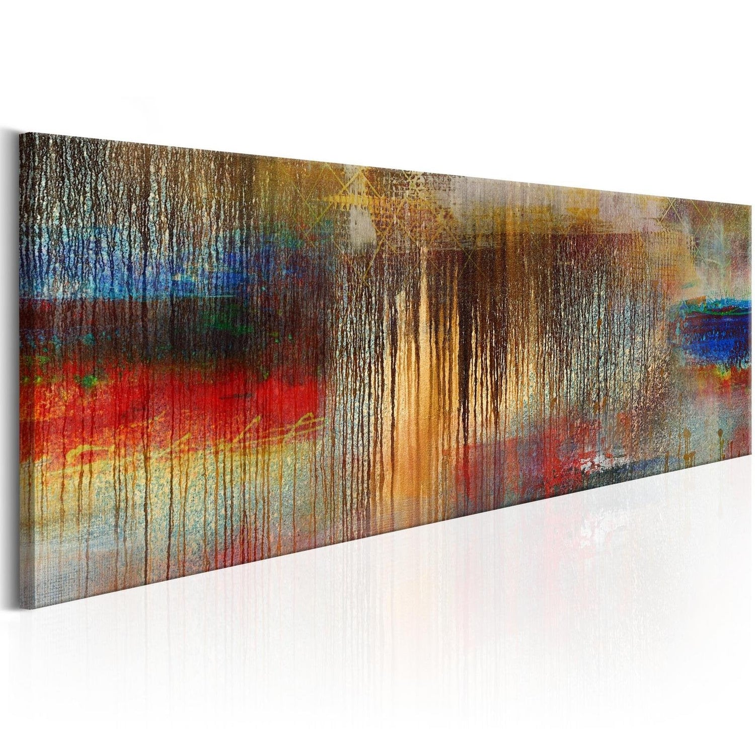 Abstract Stretched Canvas Art - Colourful Rainstorm-Tiptophomedecor