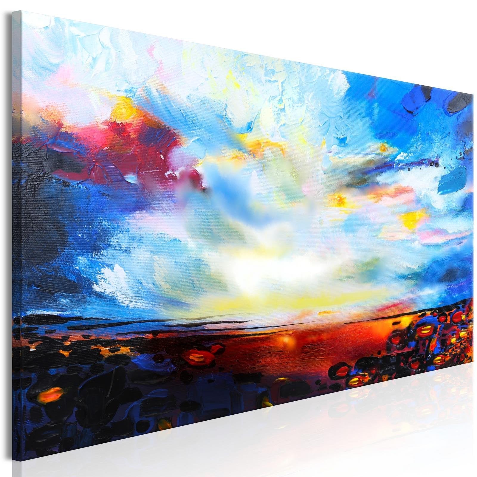Abstract Stretched Canvas Art - Colourful Sky Narrow-Tiptophomedecor