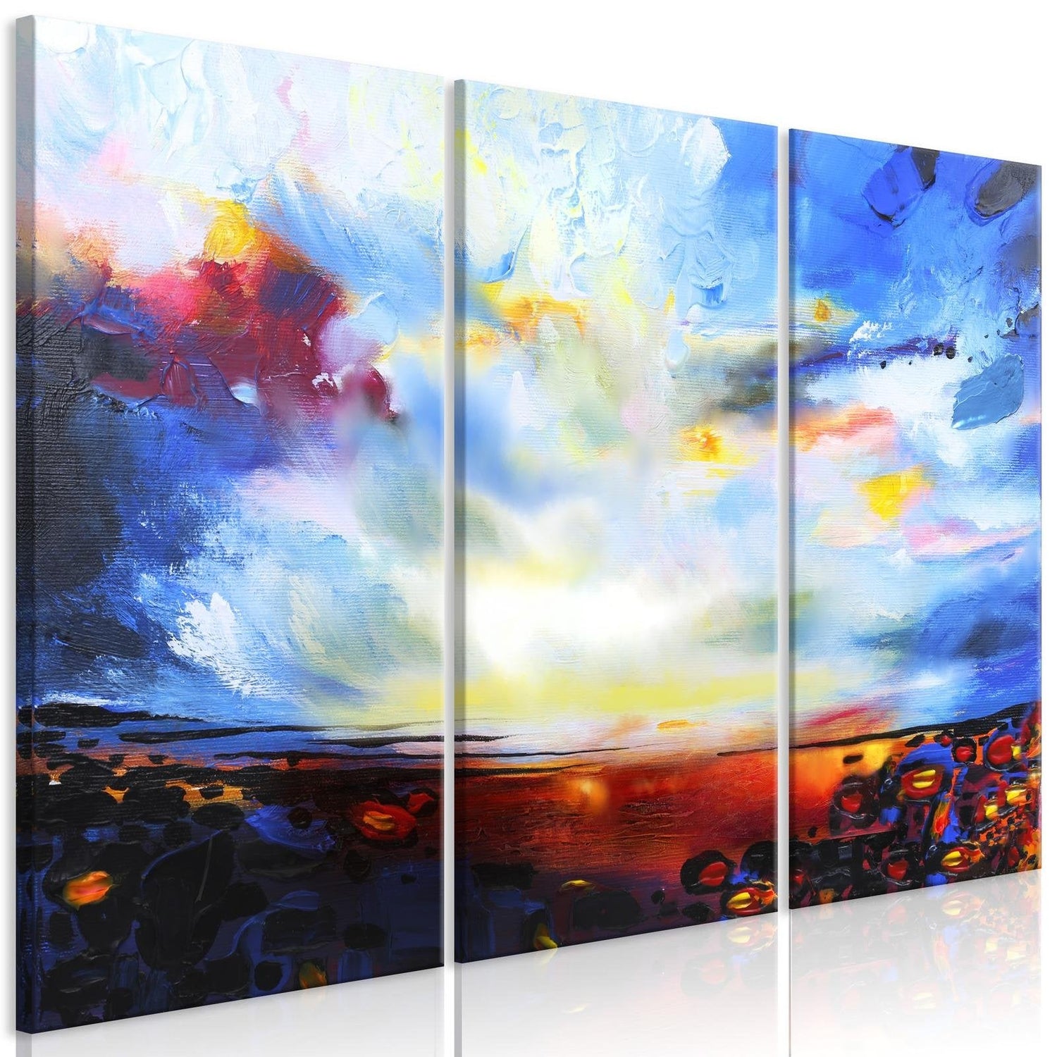 Abstract Stretched Canvas Art - Colourful Sky-Tiptophomedecor