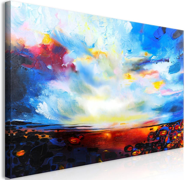 Abstract Stretched Canvas Art - Colourful Sky Wide-Tiptophomedecor