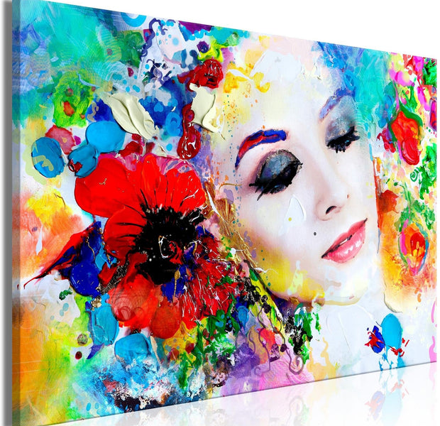 Abstract Stretched Canvas Art - Colourful Thoughts Wide-Tiptophomedecor