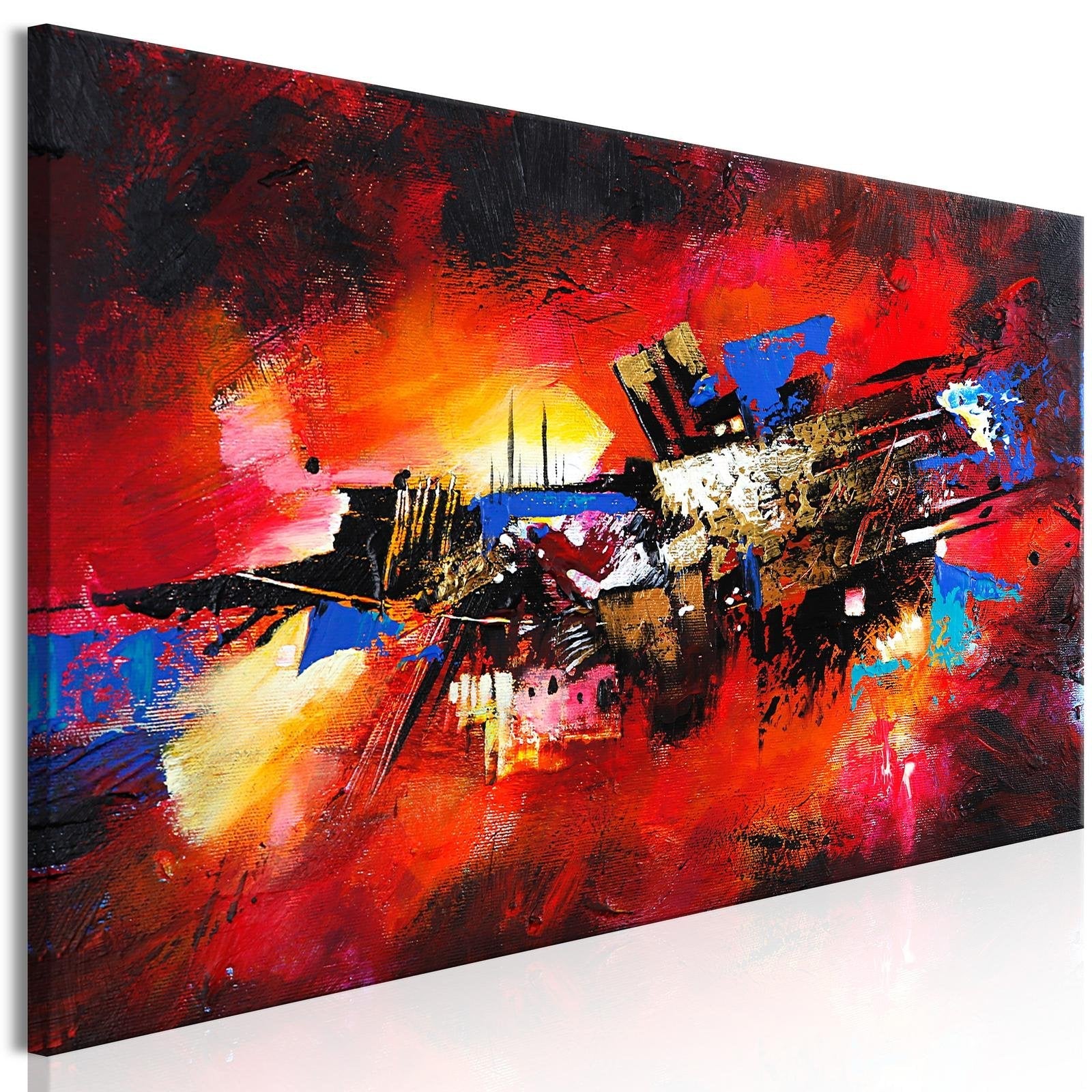 Abstract Stretched Canvas Art - Colours Of Childhood Narrow-Tiptophomedecor