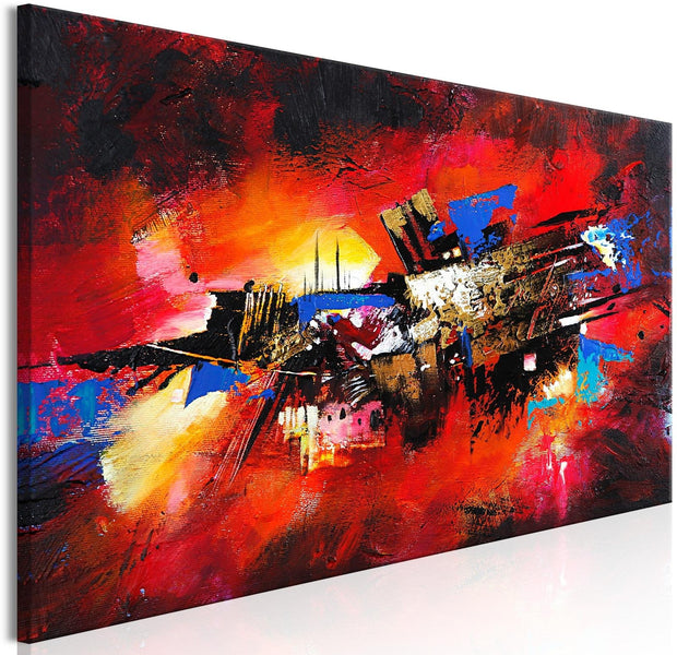 Abstract Stretched Canvas Art - Colours Of Childhood Narrow-Tiptophomedecor