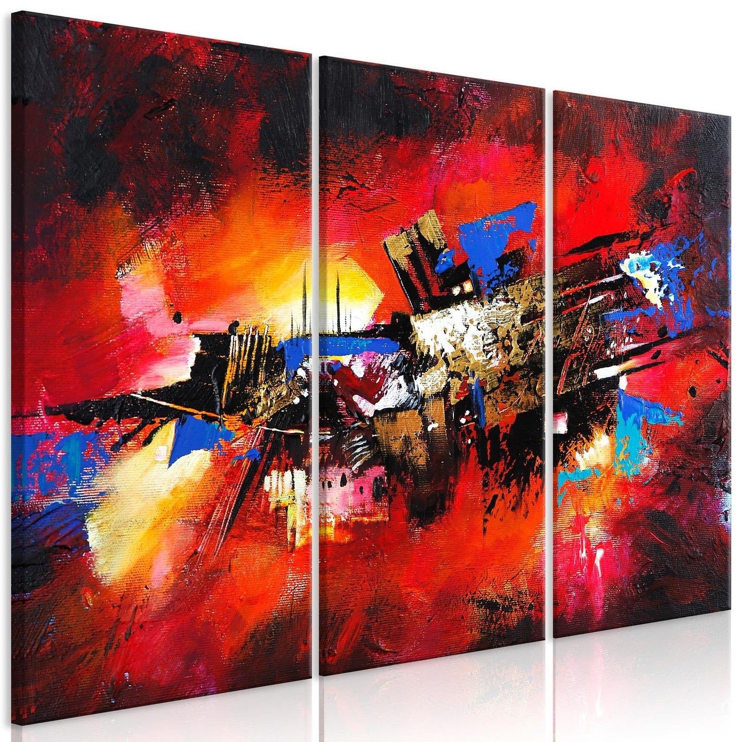 Abstract Stretched Canvas Art - Colours Of Childhood-Tiptophomedecor