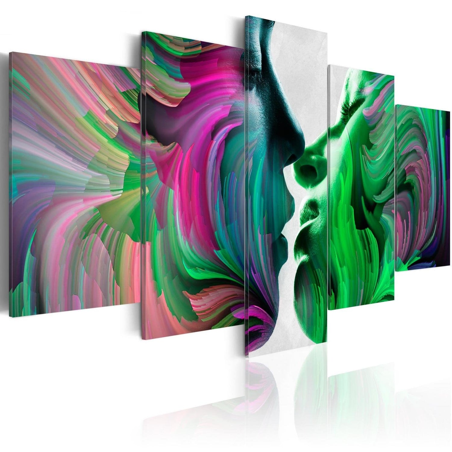 Abstract Stretched Canvas Art - Colours Of Love-Tiptophomedecor