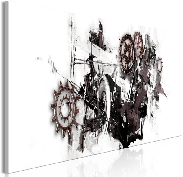 Abstract Stretched Canvas Art - Complicated Machine Narrow-Tiptophomedecor