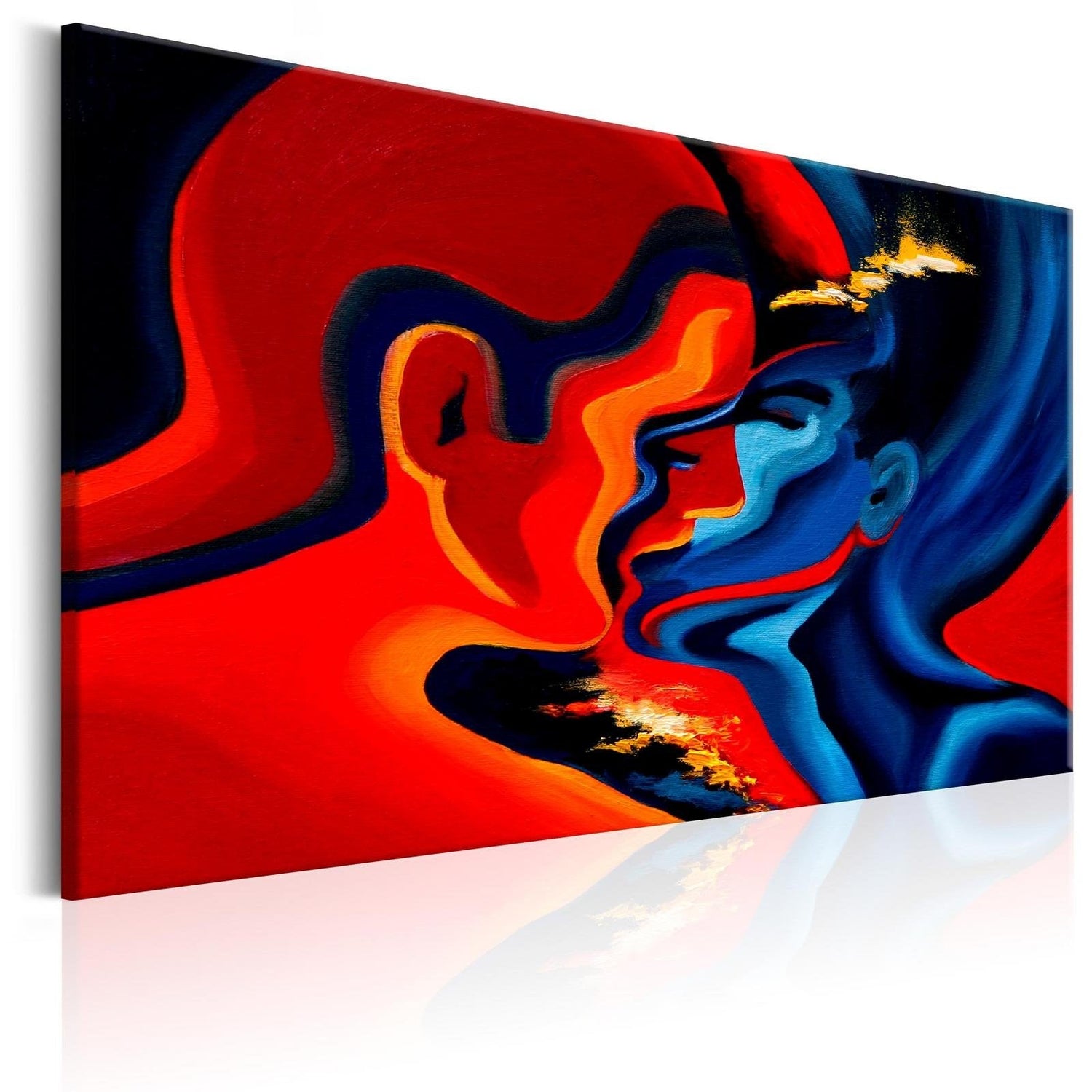 Abstract Stretched Canvas Art - Cosmic Kiss-Tiptophomedecor