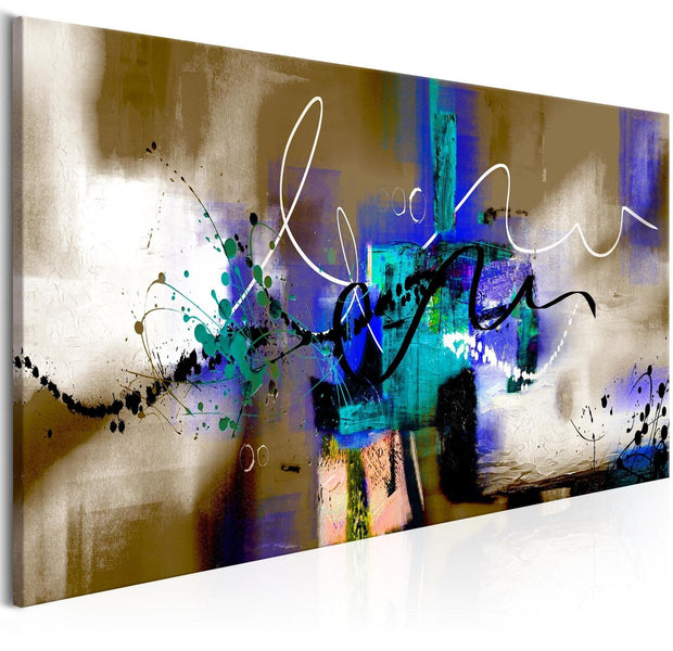 Abstract Stretched Canvas Art - Crazy Serpentines Brown Narrow-Tiptophomedecor