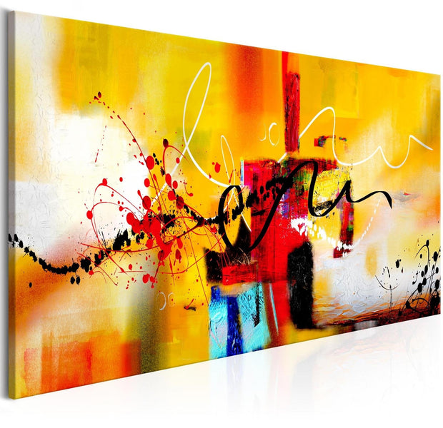 Abstract Stretched Canvas Art - Crazy Serpentines Orange Narrow-Tiptophomedecor
