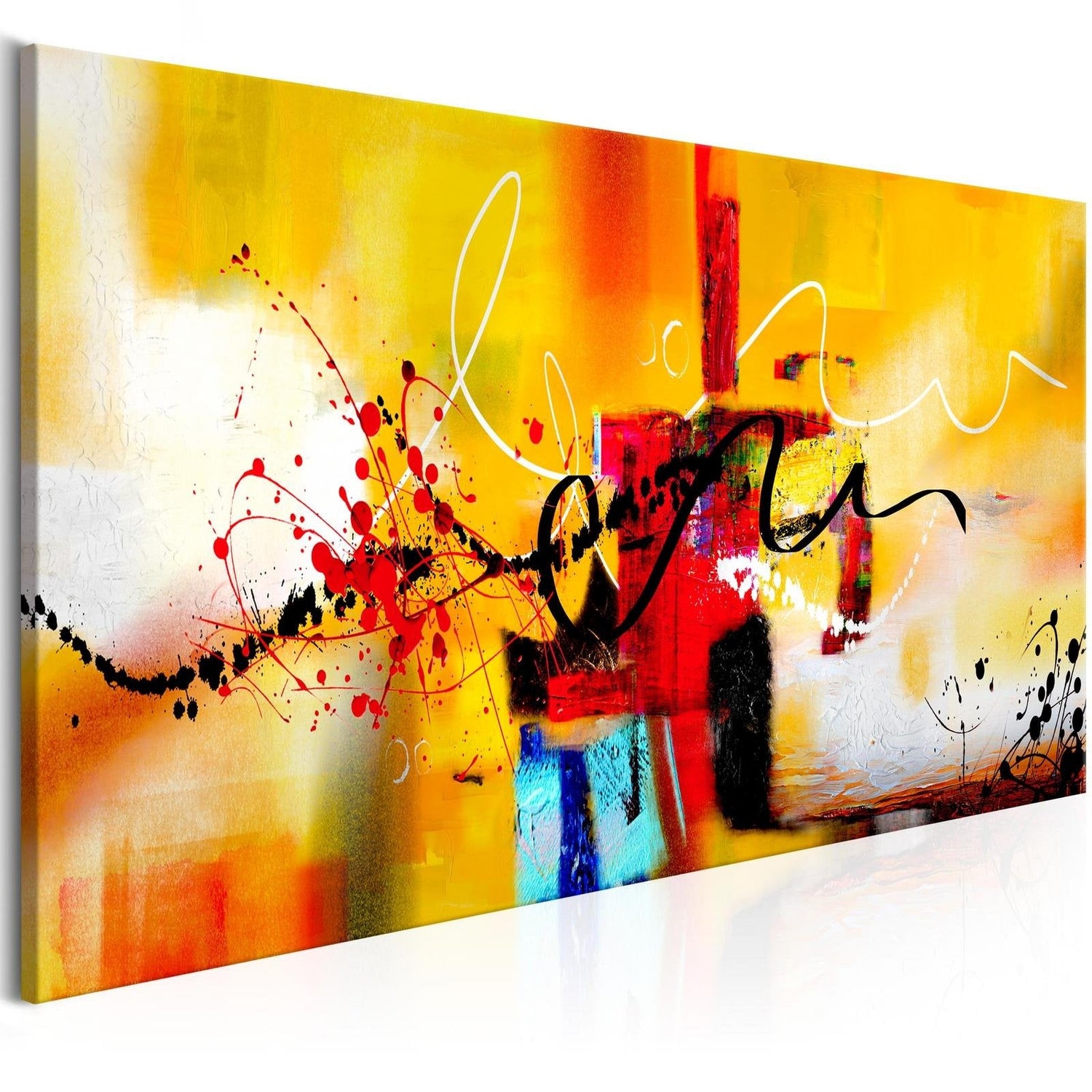 Abstract Stretched Canvas Art - Crazy Serpentines Orange Narrow-Tiptophomedecor