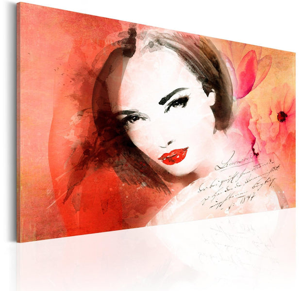 Abstract Stretched Canvas Art - Crimson Lady-Tiptophomedecor