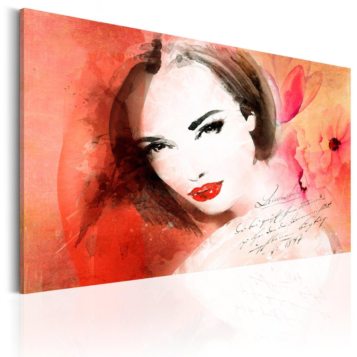 Abstract Stretched Canvas Art - Crimson Lady-Tiptophomedecor
