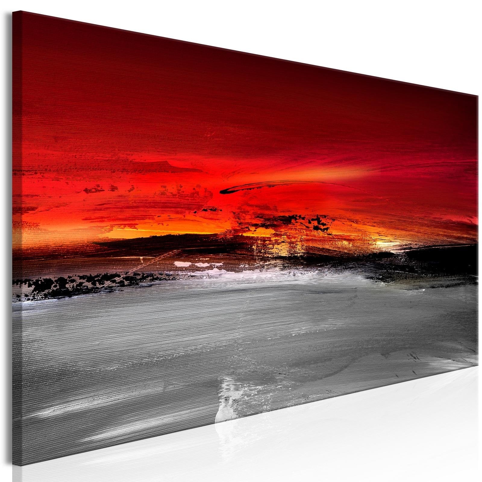 Abstract Stretched Canvas Art - Crimson Landscape Narrow-Tiptophomedecor