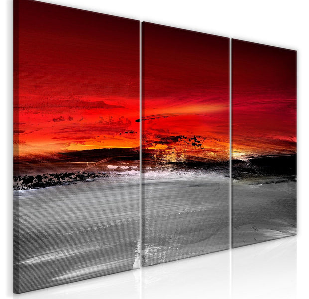 Abstract Stretched Canvas Art - Crimson Landscape-Tiptophomedecor