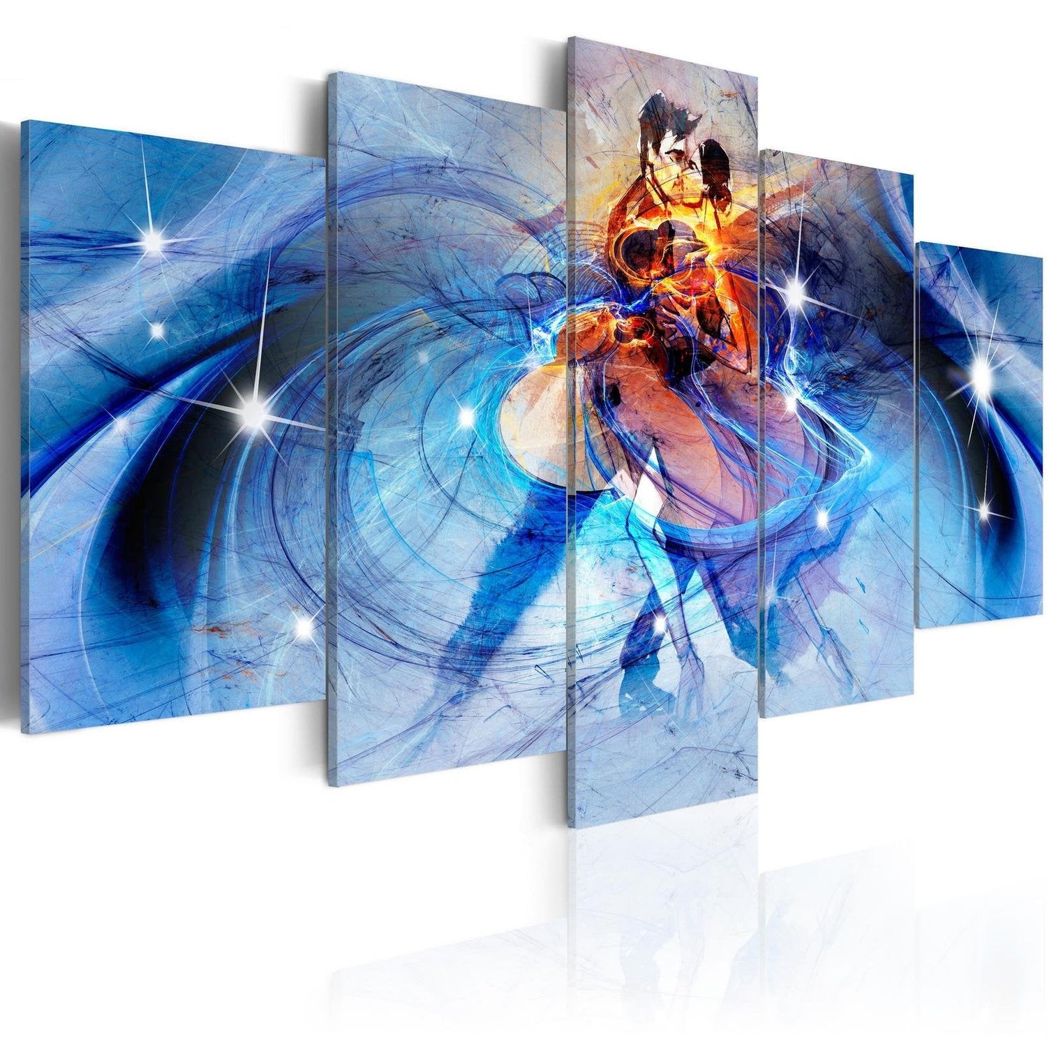 Abstract Stretched Canvas Art - Dance Of Love-Tiptophomedecor