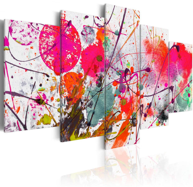 Abstract Stretched Canvas Art - Dance Of Red-Tiptophomedecor