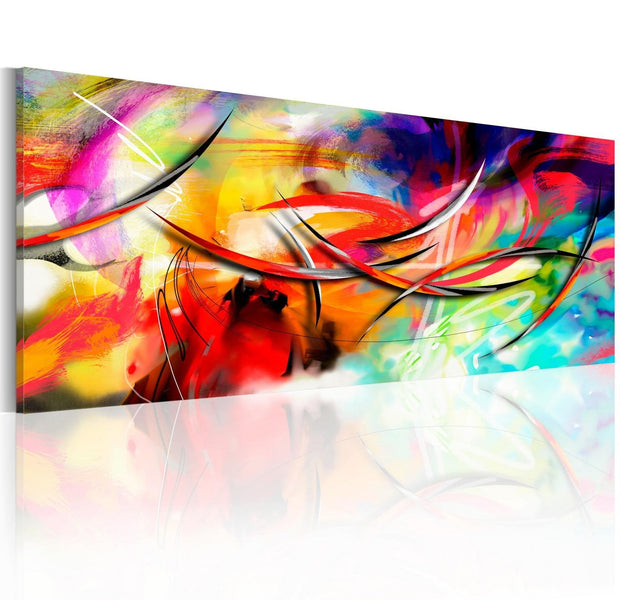 Abstract Stretched Canvas Art - Dance Of The Rainbow-Tiptophomedecor