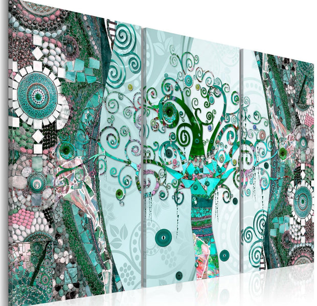 Abstract Stretched Canvas Art - Emerald Tree-Tiptophomedecor